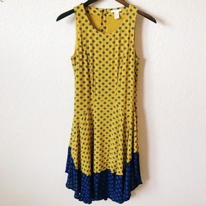 Gorgeous Yellow & Blue Fit and Flare Dress H&M